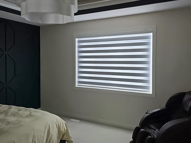 Zebra Blinds in a bedroom