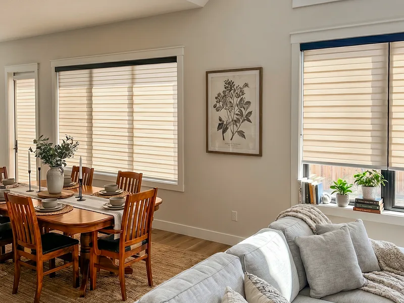 Zebra Blinds in a living room